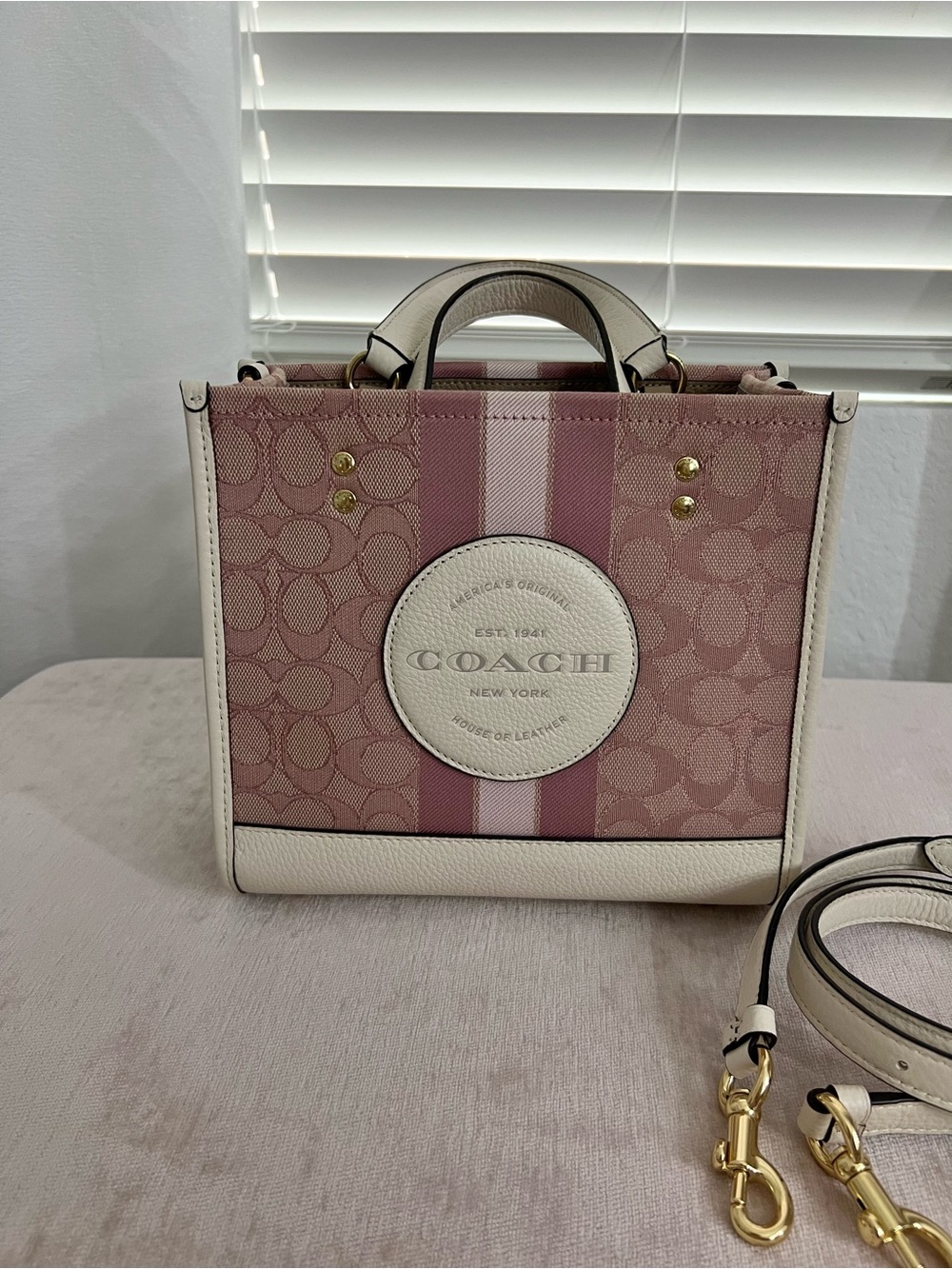 Coach Signature Jacquard Dempsey Tote